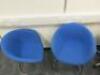 4 x Arper Cantilever Board Room/Office Chair Upholstered in Blue Sack Cloth on Chrome Frame. - 6