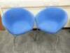 4 x Arper Cantilever Board Room/Office Chair Upholstered in Blue Sack Cloth on Chrome Frame.