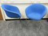 4 x Arper Cantilever Board Room/Office Chair Upholstered in Blue Sack Cloth on Chrome Frame. - 2