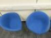 4 x Arper Cantilever Board Room/Office Chair Upholstered in Blue Sack Cloth on Chrome Frame. - 3