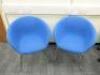 4 x Arper Cantilever Board Room/Office Chair Upholstered in Blue Sack Cloth on Chrome Frame. - 4