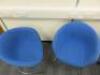 4 x Arper Cantilever Board Room/Office Chair Upholstered in Blue Sack Cloth on Chrome Frame. - 6