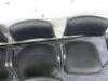 6 x Narbutas Cantilever Board Room/Office Chair Upholstered in Black Leather on Chrome Frame. - 4