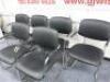 6 x Narbutas Cantilever Board Room/Office Chair Upholstered in Black Leather on Chrome Frame. - 6