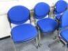 10 x Lyreco Stacking Chairs. Upholstered in Blue Hop Sack on Chrome Frame. - 2