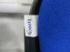 10 x Lyreco Stacking Chairs. Upholstered in Blue Hop Sack on Chrome Frame. - 5