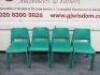 8 x Ikea Teodores Stacking Chairs in Green.