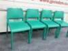 8 x Ikea Teodores Stacking Chairs in Green. - 2