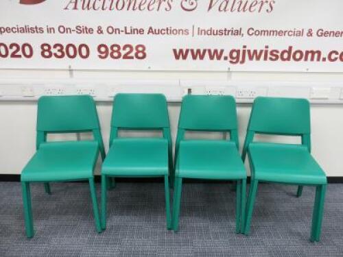 10 x Ikea Teodores Stacking Chairs in Green.