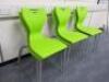 6 x Spaceforme En Series Stacking Chair in Lime Green on Grey Metal Frame. - 3