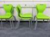6 x Spaceforme En Series Stacking Chair in Lime Green on Grey Metal Frame. - 4