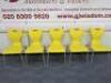 5 x Spaceforme En Series Stacking Chair in Yellow on Grey Metal Frame.