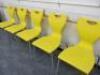 5 x Spaceforme En Series Stacking Chair in Yellow on Grey Metal Frame. - 3