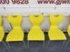 5 x Spaceforme En Series Stacking Chair in Yellow on Grey Metal Frame. - 4