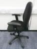 Multi Adjustable Office Swivel Chair with Lumbar Support, Upholstered in Black Hopsack on Black Base. - 2