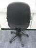 Multi Adjustable Office Swivel Chair with Lumbar Support, Upholstered in Black Hopsack on Black Base. - 3