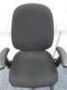 Multi Adjustable Office Swivel Chair with Lumbar Support, Upholstered in Black Hopsack on Black Base. - 4