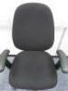 Multi Adjustable Office Swivel Chair with Lumbar Support, Upholstered in Black Hopsack on Black Base. - 4