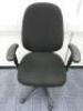 Multi Adjustable Office Swivel Chair with Lumbar Support, Upholstered in Black Hopsack on Black Base.