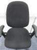 Multi Adjustable Office Swivel Chair with Lumbar Support, Upholstered in Black Hopsack on Black Base. - 4