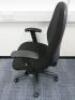 Multi Adjustable Office Swivel Chair with Lumbar Support, Upholstered in Black Hopsack on Black Base. - 2