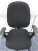 Multi Adjustable Office Swivel Chair with Lumbar Support, Upholstered in Black Hopsack on Black Base. - 4