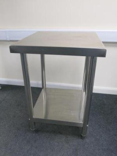 Royal Catering Stainless Steel Prep Table with Shelf Under, Size H86 x W60 x D60cm.