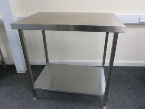 Stainless Steel Prep Table with Shelf Under, Size H90 x W90 x D60cm.