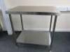 Stainless Steel Prep Table with Shelf Under, Size H90 x W90 x D60cm.