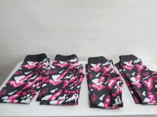12 x Galaxy Rocks Gamer Fitness Leggings in Assorted Sizes (3 x XL, 3 x L, 3 x M, 3 x SM).