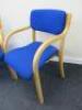 Pair of Bentwood Reception Stacking Chairs Upholstered in Blue Hopsack Fabric. - 2