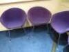 4 x Arper Breakout/Meeting Chair Upholstered in Purple Sack Cloth on Metal Frame. - 3