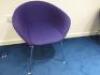 4 x Arper Breakout/Meeting Chair Upholstered in Purple Sack Cloth on Metal Frame. - 4