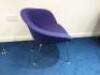 4 x Arper Breakout/Meeting Chair Upholstered in Purple Sack Cloth on Metal Frame. - 5