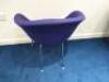 4 x Arper Breakout/Meeting Chair Upholstered in Purple Sack Cloth on Metal Frame. - 6