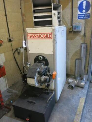 Thermobile Waste Oil Workshop Space Heater with Manual, Model SB/SH40, S/N 2H10540, 0.91kw Output, 1977 Hours, Year 2012.