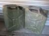 2 x 20L Jerry Cans. Vintage (1960-1980's). NOTE: With part fluid unknown. - 2