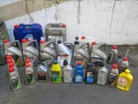 26 x Assorted Part Cans of Engine Oil, Transmission Fluids Etc (As Viewed/Pictured).