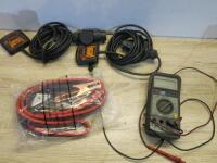 2 x Tow Socket Testers, SP Electrical Multi Tester & Set of Jump Leads.