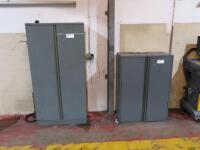 3 x 2 Door Stationary Cabinets in Grey. Sizes 180 x 91 x 45cm / 127 x 91 x 45cm & 102 x 91 x 45cm.