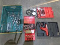 Misc Snap-On Tools to Include Gauges, Dies & Boxed Timing Light.