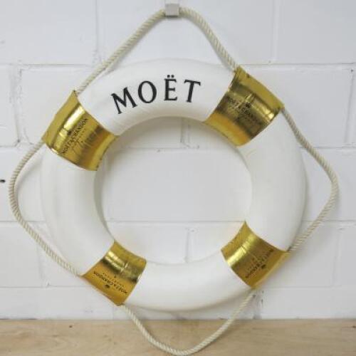 Moet & Chandon Champagne Polystyrene Decorational Life Buoy. Size Dia 75cm.