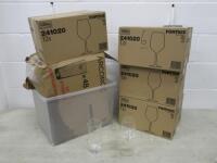 5 x Boxes of Assorted Wine & Beer Glasses to Include: 4 x Boxes of 12 Fortius 18oz Wine Glasses & 1 x Box of 48 Arcoroc 20oz Pint Glasses.