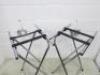 2 x Folding Tray Stands with Double Bar in Chrome. Size H80cm. - 5