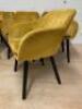 9 x Button Back Lounge Chair with Black Painted Wooden Legs & Upholstered in Mustard Yellow Velour. - 3