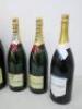 6 x Display Bottles of Moet & Chandon Brut & 1 Nytimber Display Champagne Bottles to Include: Small, Medium, Large & Extra Large - 4