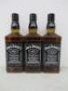 3 x Bottles of Jack Daniels Tennessee Sour Mash Whiskey, 70cl.