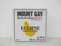 Box of 6 Bottles of Mount Gay Eclipse Heritage Blend Barbados Rum, 70cl.