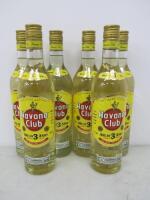 6 x Bottles of Havana Club 3 Year Old Rum, 70cl.