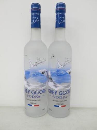 2 x Bottles of Grey Goose Vodka, 70cl.